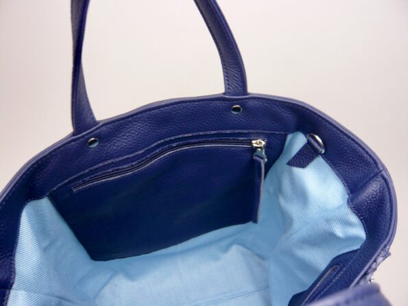 Shopper A4 visbaarsleer blauw