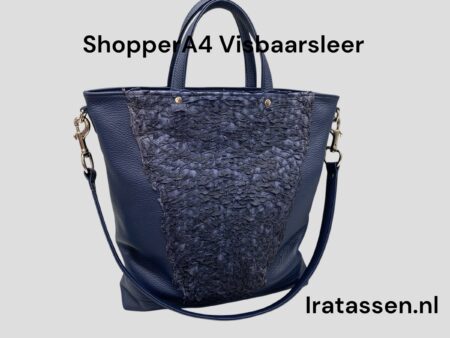 Shopper A4 visbaarsleer blauw