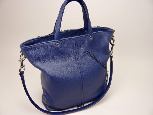 Shopper A4 visbaarsleer blauw