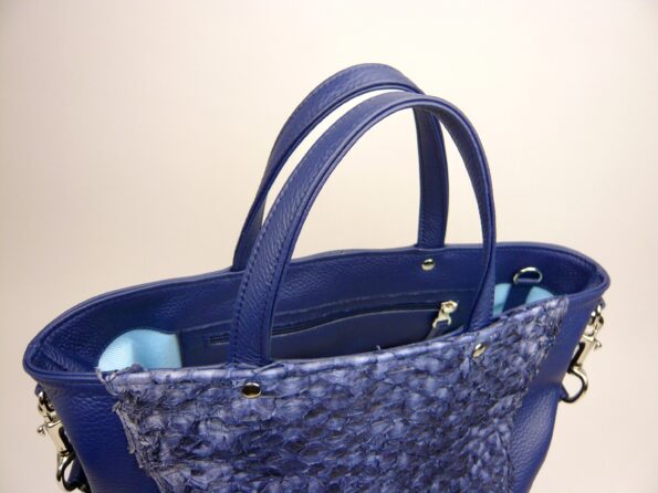 Shopper A4 visbaarsleer blauw