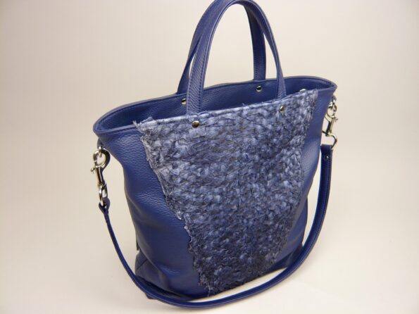 Shopper A4 visbaarsleer blauw